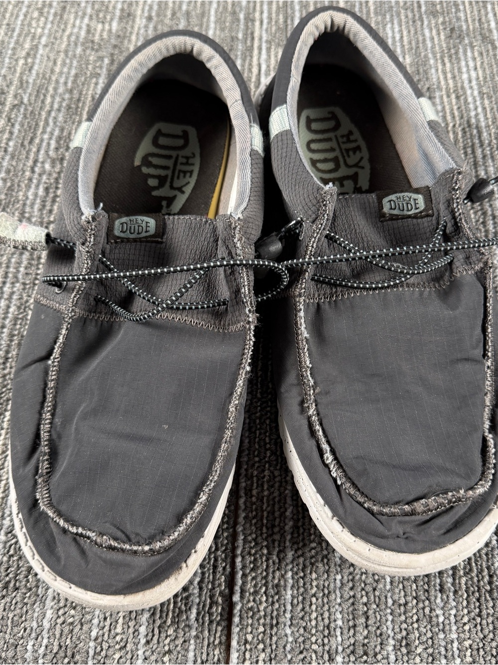 Hey Dude Men's Wally Black Casual Slip-On Shoes size 7.5